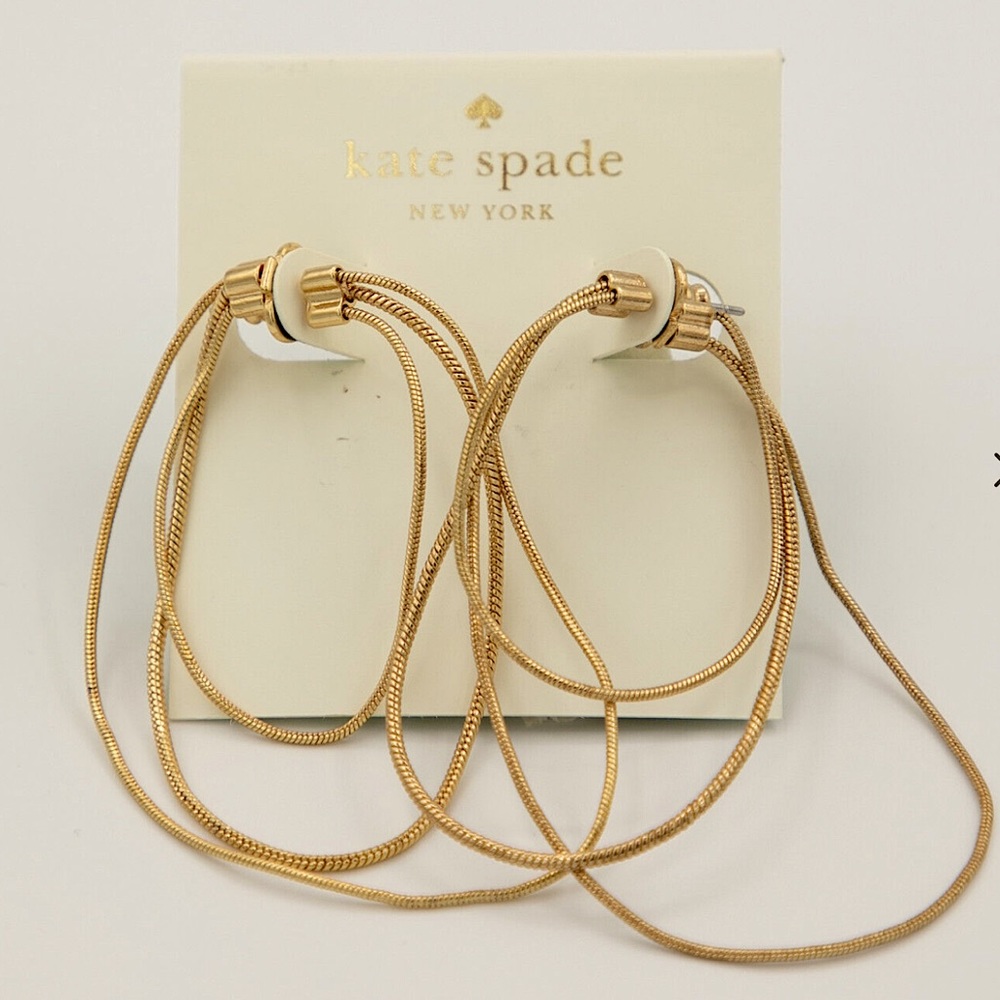 Kate Spade ♠️ “Know The Ropes” Large Snake-Chain Hoop Earrings - Picture 3 of 6